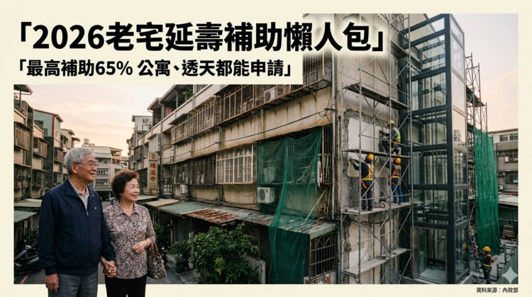 2026老宅延壽補助懶人包懶人包出爐　最高補助上看960萬　4至6樓公寓與透天補助條件、申請方式一次看
