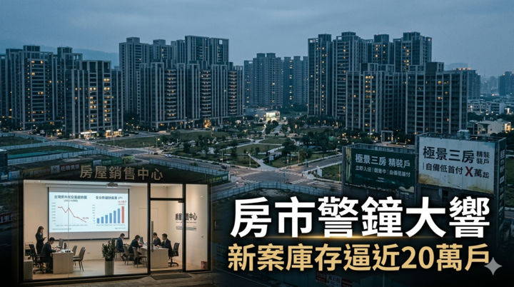史上最大賣壓！全臺新案待售庫存逼近20萬戶　房市警鐘大響　2026房市進入修正期